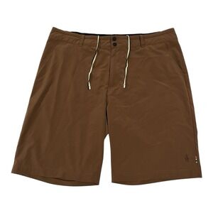 SMARTWOOL Merino Wool Blend Sport 10 Inch Short Men's Size Xl Brown Drawstring‎